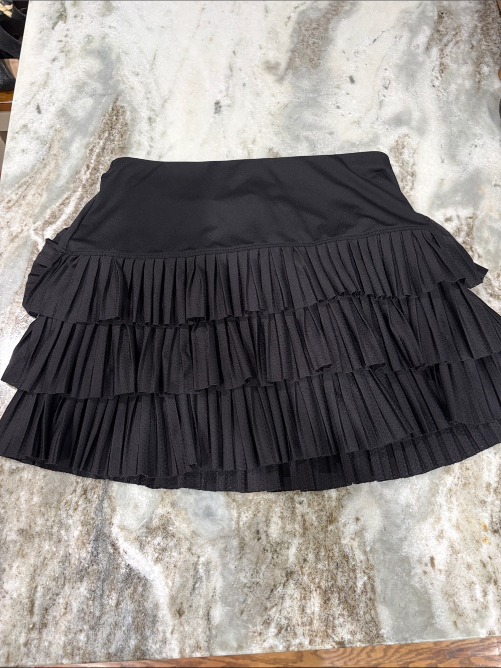 Lucky in Love Black Tiered Pleated Golf Skirt - Womens